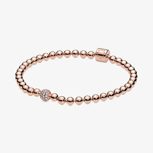Beads & Pave Rose Bracelet