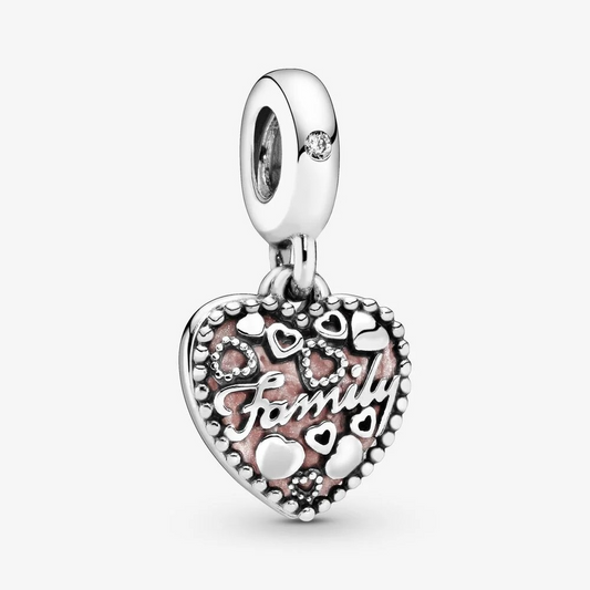 Love Makes A Family Pink Charm